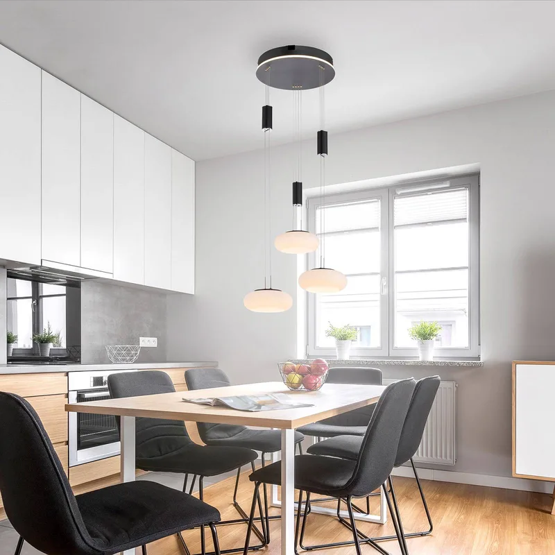 Paul Neuhaus Q-ETIENNE hanglamp rondel, zwart by Q-Smart-Home in Black, White – product photo 2 of 5