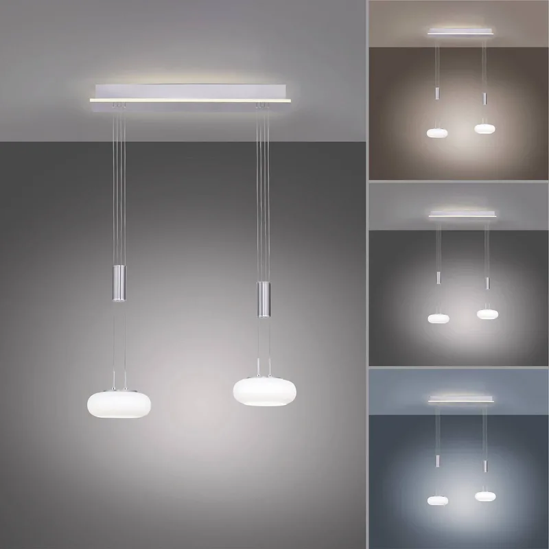 Paul Neuhaus Q-ETIENNE LED hanglamp, 2-lamps by Q-Smart-Home in Silver, White – product photo 3 of 5