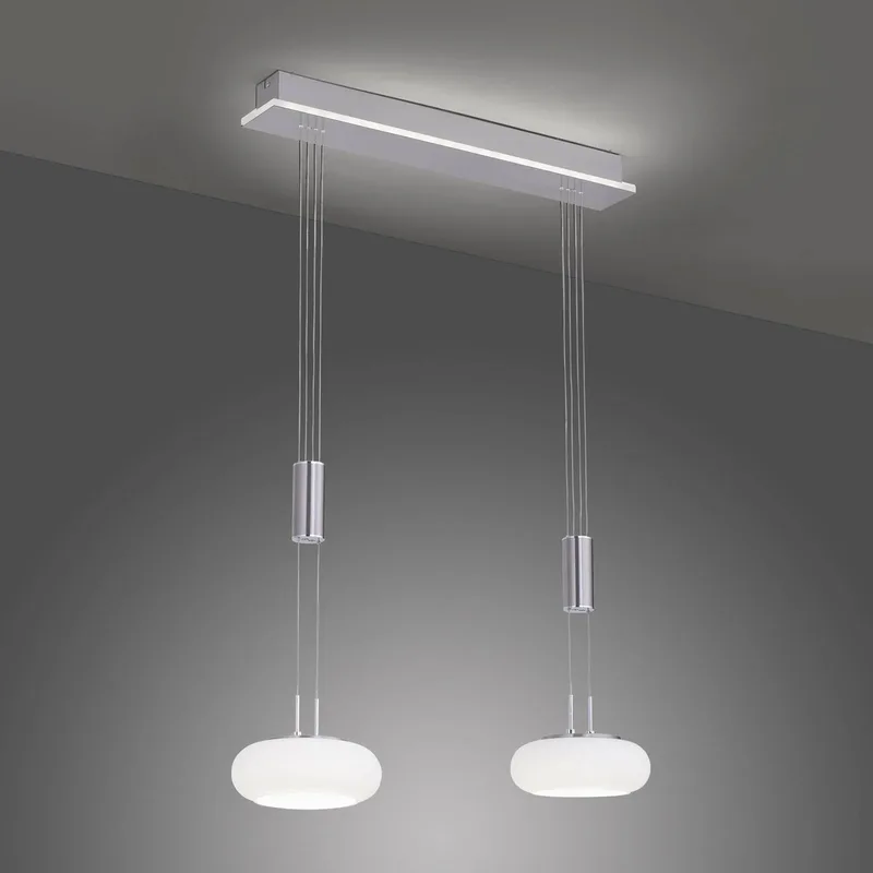 Paul Neuhaus Q-ETIENNE LED hanglamp, 2-lamps von Q-Smart-Home in Silber, Weiß – Produktfoto