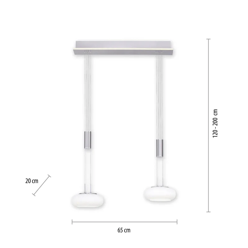 Paul Neuhaus Q-ETIENNE LED hanglamp, 2-lamps by Q-Smart-Home in Silver, White – product photo 2 of 5