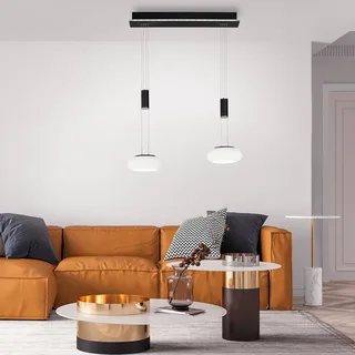 Paul Neuhaus Q-ETIENNE LED hanglamp 2-lamps, zwart by Q-Smart-Home in Black, White – product photo 2 of 5