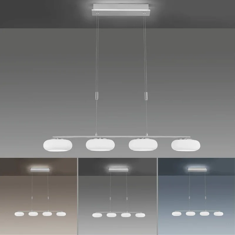 Paul Neuhaus Q-ETIENNE LED hanglamp, 4-lamps by Q-Smart-Home in Silver, White – product photo 2 of 5
