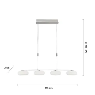 Paul Neuhaus Q-ETIENNE LED hanglamp, 4-lamps by Q-Smart-Home in Silver, White – product photo 3 of 5