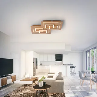 Paul Neuhaus Q-LINEA LED plafond houtdecor 60cm by Q-Smart-Home in Brown, White – product photo 1 of 5