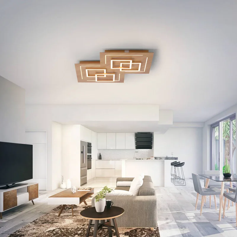 Paul Neuhaus Q-LINEA LED plafond houtdecor 60cm by Q-Smart-Home in Brown, White – product photo 1 of 5