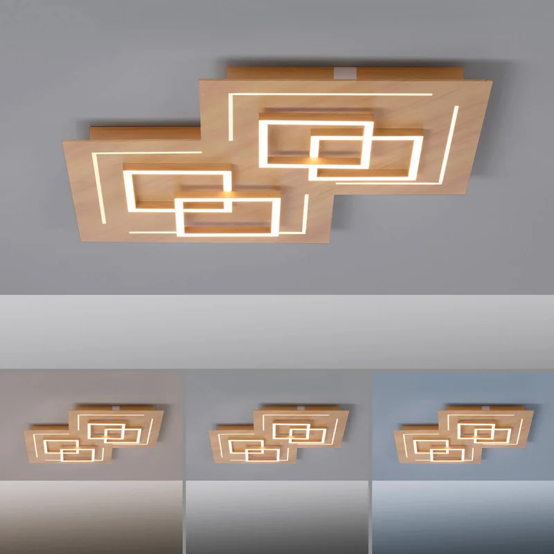 Paul Neuhaus Q-LINEA LED plafond houtdecor 60cm by Q-Smart-Home in Brown, White – product photo 5 of 5