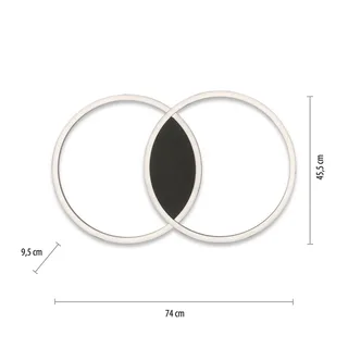 Paul Neuhaus Q-MARKO LED plafondlamp, 2-lamps rond by Q-Smart-Home in Black, White – product photo 3 of 5