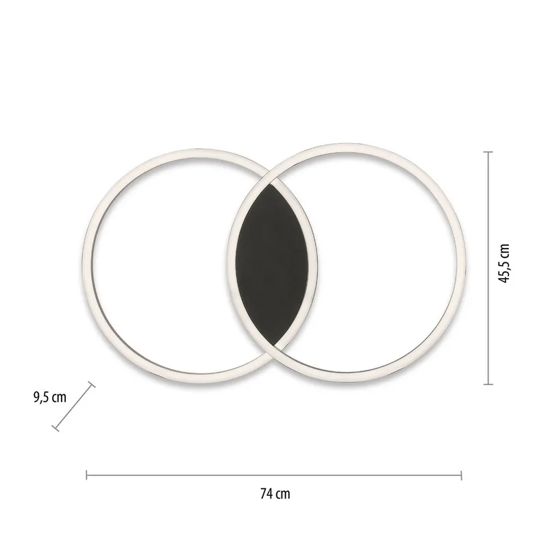 Paul Neuhaus Q-MARKO LED plafondlamp, 2-lamps rond by Q-Smart-Home in Black, White – product photo 3 of 5