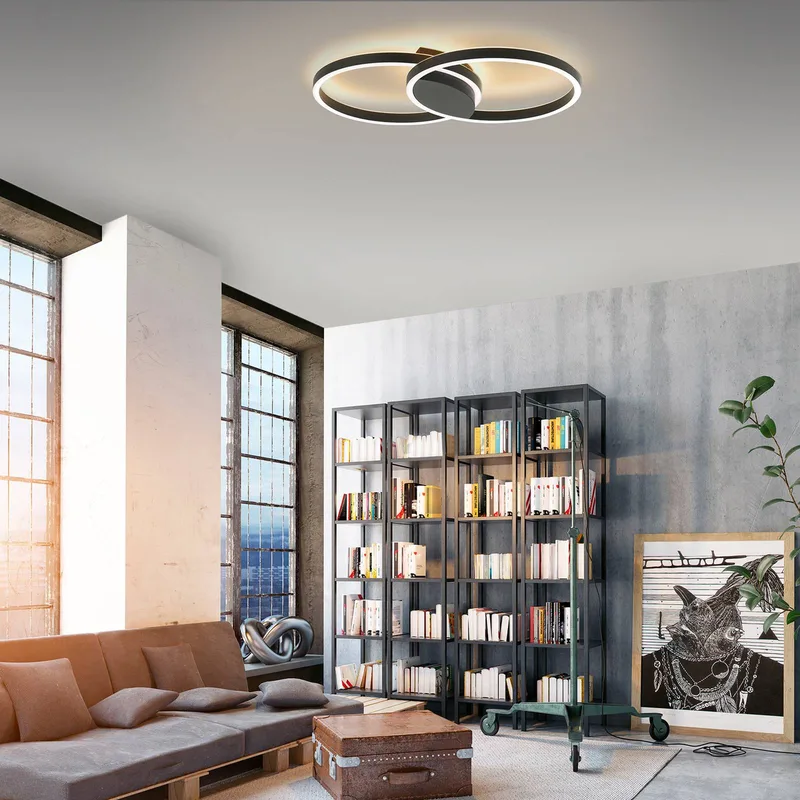 Paul Neuhaus Q-MARKO LED plafondlamp, 2-lamps rond by Q-Smart-Home in Black, White – product photo 2 of 5