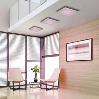 Paul Neuhaus Q-MIRAN LED-taklampa, 30 x 30 cm från Q-Smart-Home i Aluminium – produktbild 4 av 5