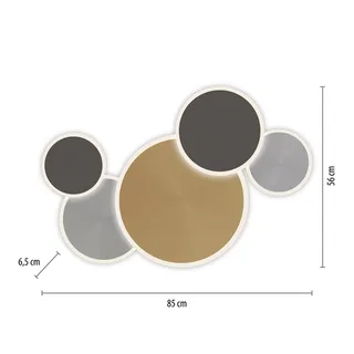 Paul Neuhaus Q-Piato LED plafondlamp 5-lamps by Q-Smart-Home in Brass, Anthracite, Grey – product photo 3 of 5