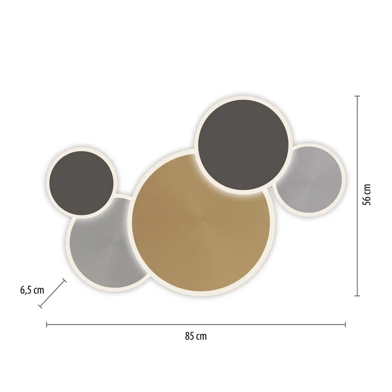 Paul Neuhaus Q-Piato LED plafondlamp 5-lamps by Q-Smart-Home in Brass, Anthracite, Grey – product photo 3 of 5