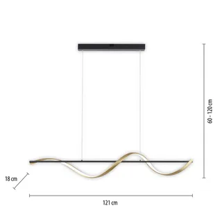 Paul Neuhaus Q-Swing hanglamp, antraciet/messing by Q-Smart-Home in Anthracite, Brass – product photo 2 of 5