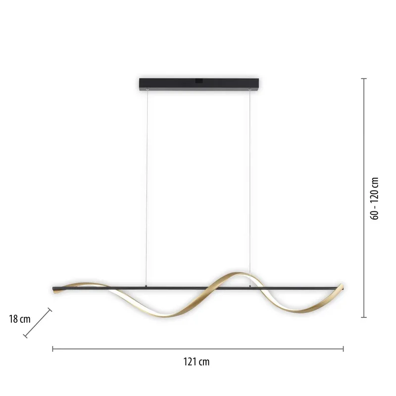 Paul Neuhaus Q-Swing hanglamp, antraciet/messing by Q-Smart-Home in Anthracite, Brass – product photo 2 of 5