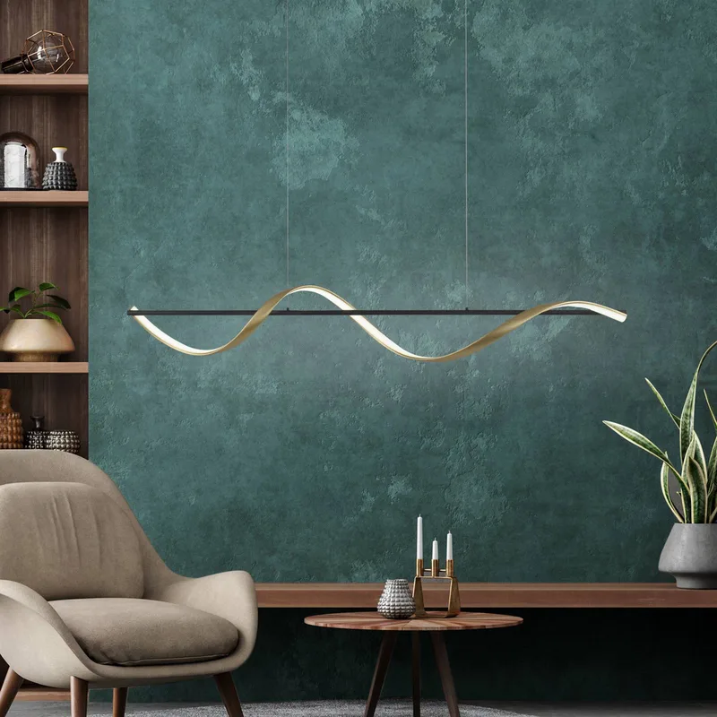 Paul Neuhaus Q-Swing hanglamp, antraciet/messing von Q-Smart-Home in Anthrazit, Messing – Produktfoto