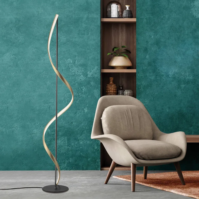 Paul Neuhaus Q-Swing vloerlamp antraciet/messing by Q-Smart-Home in Anthracite, Brass – product photo