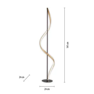 Paul Neuhaus Q-Swing vloerlamp antraciet/messing van Q-Smart-Home in Antraciet, Messing – productfoto 2 van 5