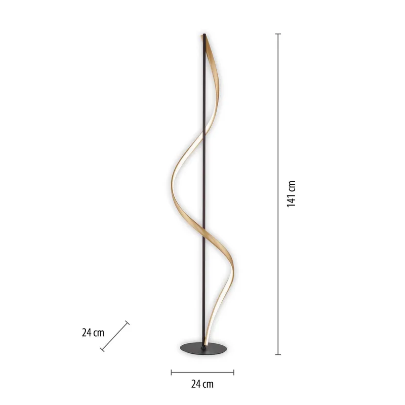 Paul Neuhaus Q-Swing vloerlamp antraciet/messing van Q-Smart-Home in Antraciet, Messing – productfoto 2 van 5
