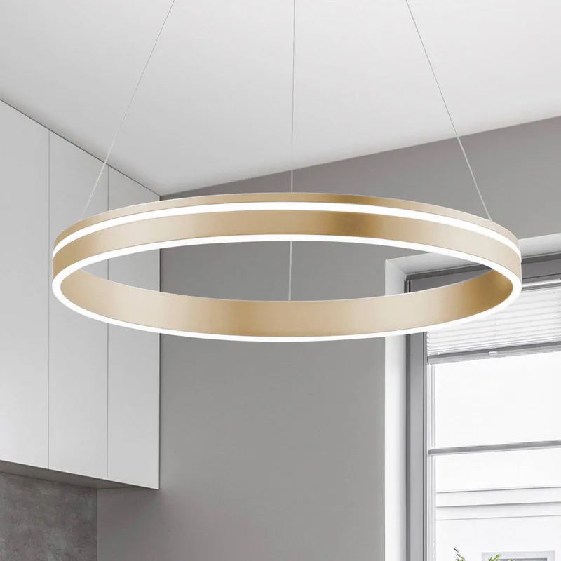 Paul Neuhaus Q-VITO LED hanglamp, 1 ring van Q-Smart-Home in Mat messing, Wit – productfoto