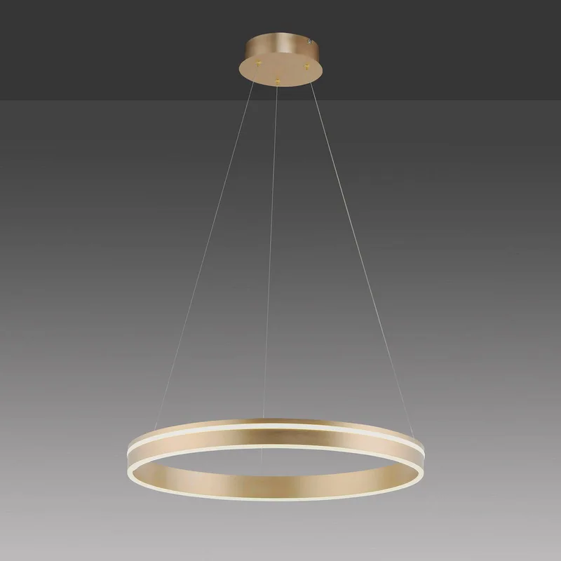 Paul Neuhaus Q-VITO LED hanglamp, 1 ring by Q-Smart-Home in Mat messing, White – product photo 3 of 5