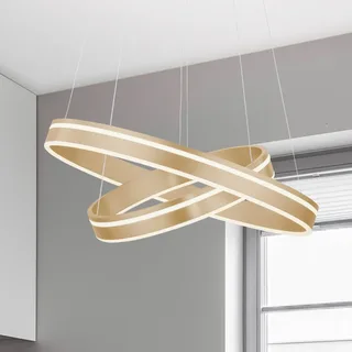 Paul Neuhaus Q-VITO LED-pendellampe, 2 ringe fra Q-Smart-Home i Mat messing, Hvid – produktbillede 1 af 5