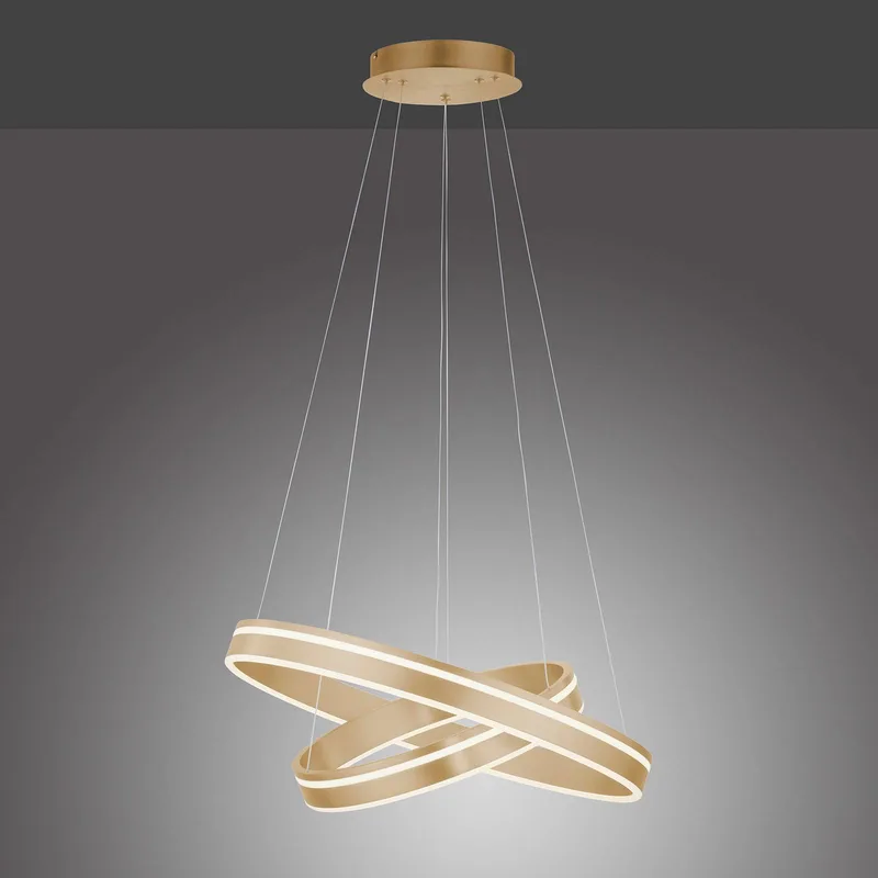 Paul Neuhaus Q-VITO LED-pendellampe, 2 ringe fra Q-Smart-Home i Mat messing, Hvid – produktbillede 4 af 5