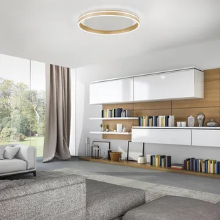 Paul Neuhaus Q-VITO LED-loftslampe, Ø 60 cm fra Q-Smart-Home i Mat messing, Hvid – produktbillede 2 af 5