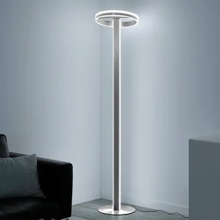 Paul Neuhaus Q-Vito LED vloerlamp, recht met ring by Q-Smart-Home in Gesatineerd aluminium – product photo 1 of 5