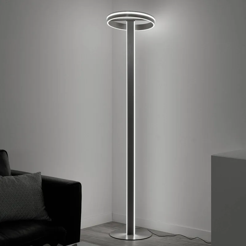 Paul Neuhaus Q-Vito LED vloerlamp, recht met ring by Q-Smart-Home in Gesatineerd aluminium – product photo 2 of 5