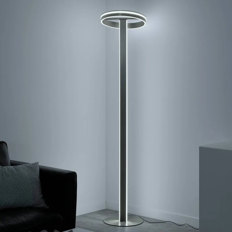 Paul Neuhaus Q-Vito LED vloerlamp, recht met ring by Q-Smart-Home in Gesatineerd aluminium – product photo 3 of 5