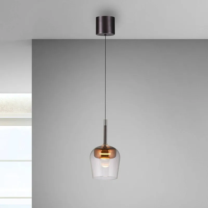 Paul Neuhaus Hængelampe Q-Kon kobberfarvet Ø 21 cm fra Q-Smart-Home i Kobber, Helder – produktbillede 3 af 5