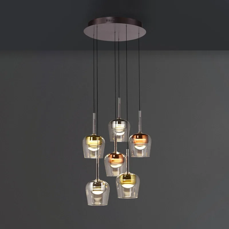 Paul Neuhaus SMART+ hanglamp Q-Kon meerkleurig 6-lamps by Q-Smart-Home in Multicolour, Helder – product photo 1 of 5