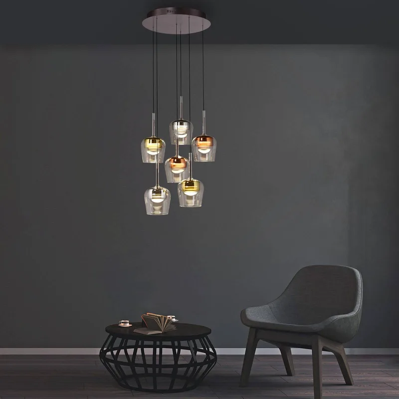 Paul Neuhaus SMART+ hanglamp Q-Kon meerkleurig 6-lamps by Q-Smart-Home in Multicolour, Helder – product photo 2 of 5