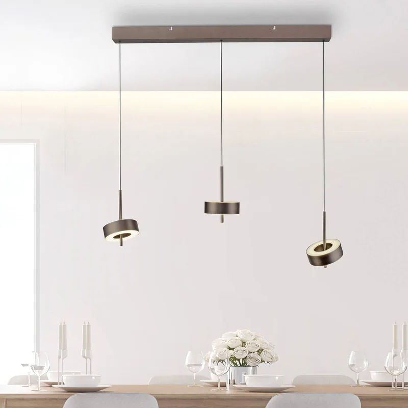 Paul Neuhaus Smart LED hængelampe Q-Rotate mørkebrun 3 lyskilder fra Q-Smart-Home i Donkerbruin metallic – produktbillede 2 af 5