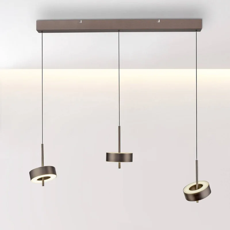 Paul Neuhaus Smart LED hængelampe Q-Rotate mørkebrun 3 lyskilder fra Q-Smart-Home i Donkerbruin metallic – produktbillede 1 af 5