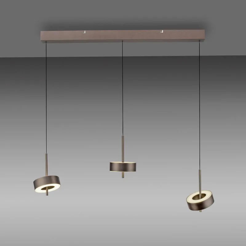 Paul Neuhaus Smart LED hængelampe Q-Rotate mørkebrun 3 lyskilder fra Q-Smart-Home i Donkerbruin metallic – produktbillede 3 af 5