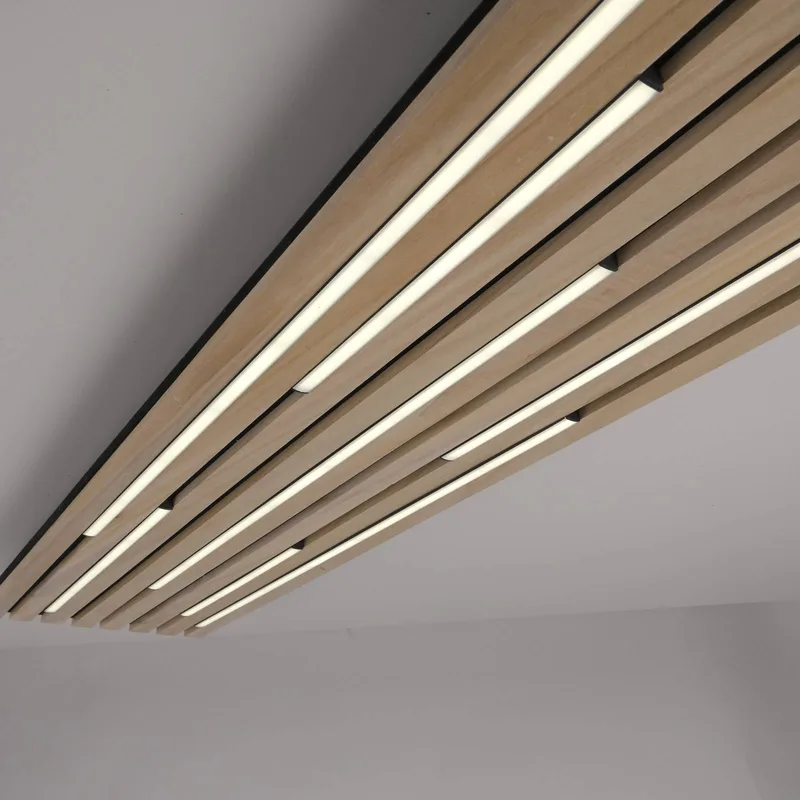 Paul Neuhaus SMART+ plafondlamp Q-Acoustic hout 115 x 31cm by Q-Smart-Home in Licht hout, Black – product photo 4 of 5