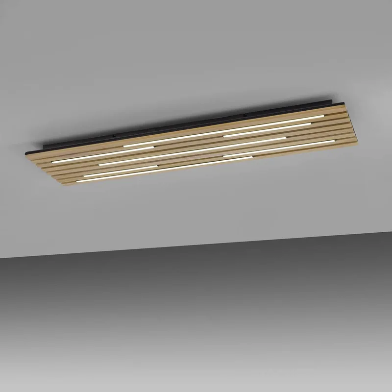 Paul Neuhaus SMART+ plafondlamp Q-Acoustic hout 115 x 31cm by Q-Smart-Home in Licht hout, Black – product photo 3 of 5