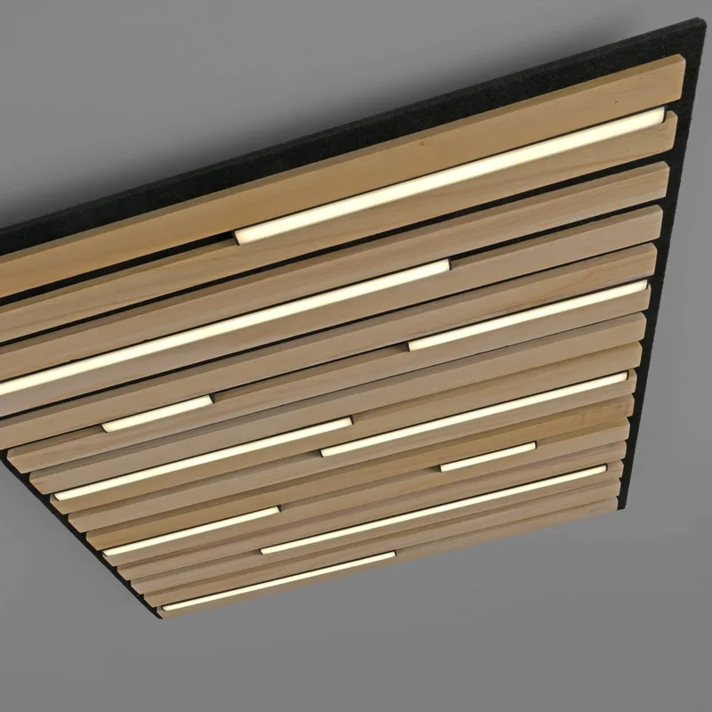 Paul Neuhaus SMART+ plafondlamp Q-Acoustic hout 62 x 62 cm by Q-Smart-Home in Licht hout, Black – product photo 4 of 5