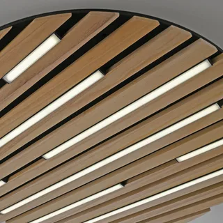 Paul Neuhaus SMART+ plafondlamp Q-Acoustic, hout Ø 60 cm by Q-Smart-Home in Licht hout, Black – product photo 4 of 5