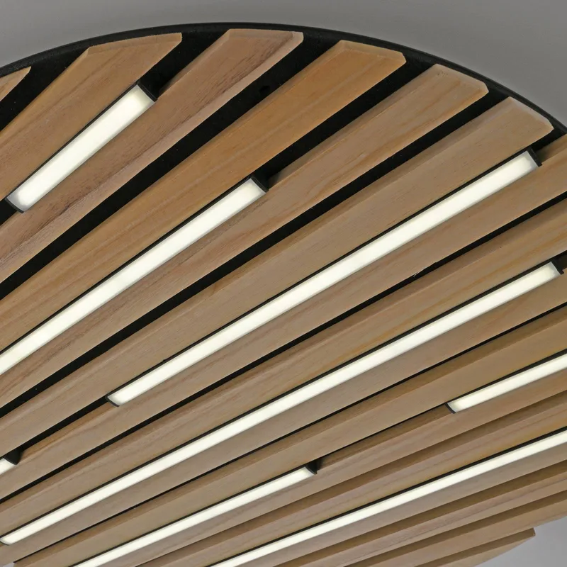 Paul Neuhaus SMART+ plafondlamp Q-Acoustic, hout Ø 60 cm by Q-Smart-Home in Licht hout, Black – product photo 4 of 5