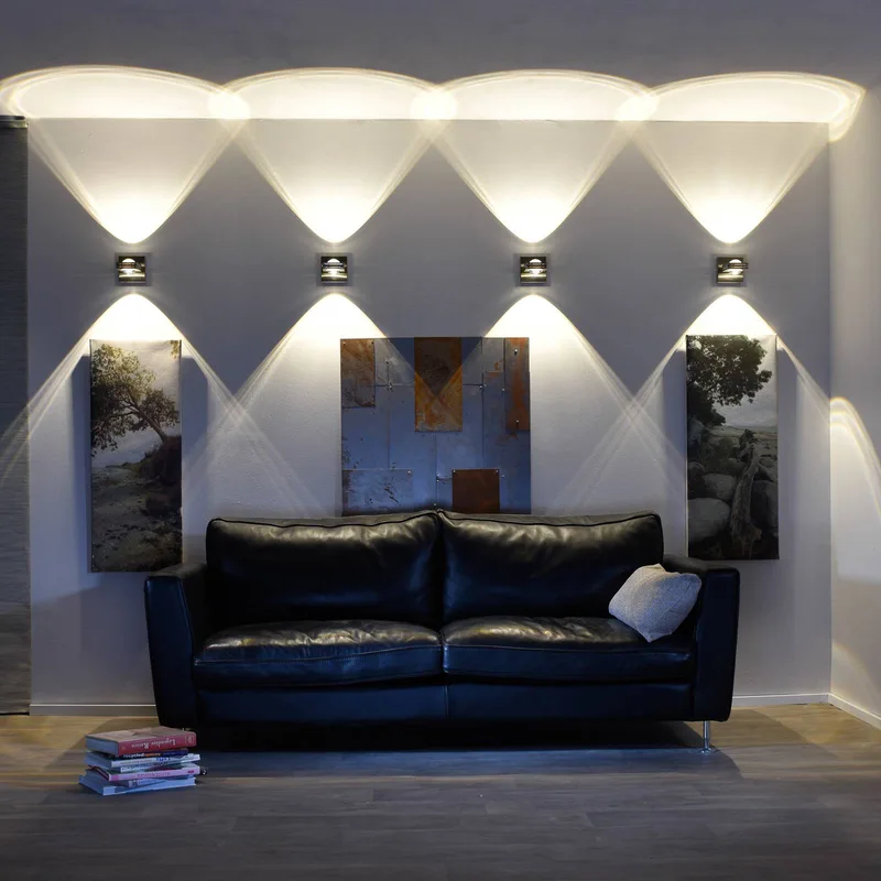 Stuurbare LED wandlamp Fisheye, afstandsbediening by Q-Smart-Home in Zilvergrijs, Chrome, Transparent – product photo 5 of 5