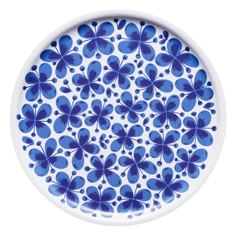 Mon Amie Tablett Ø35cm Weiß-blau van Rörstrand – productfoto