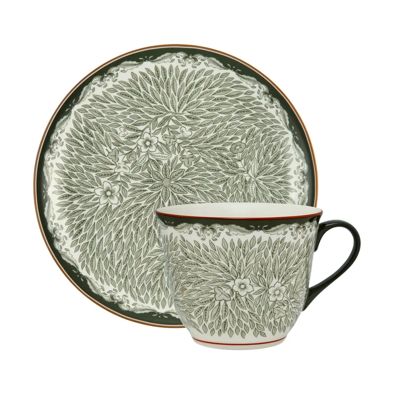 Ostindia Floris Tasse 40cl & Teller Ø20cm Grün by Rörstrand – product photo
