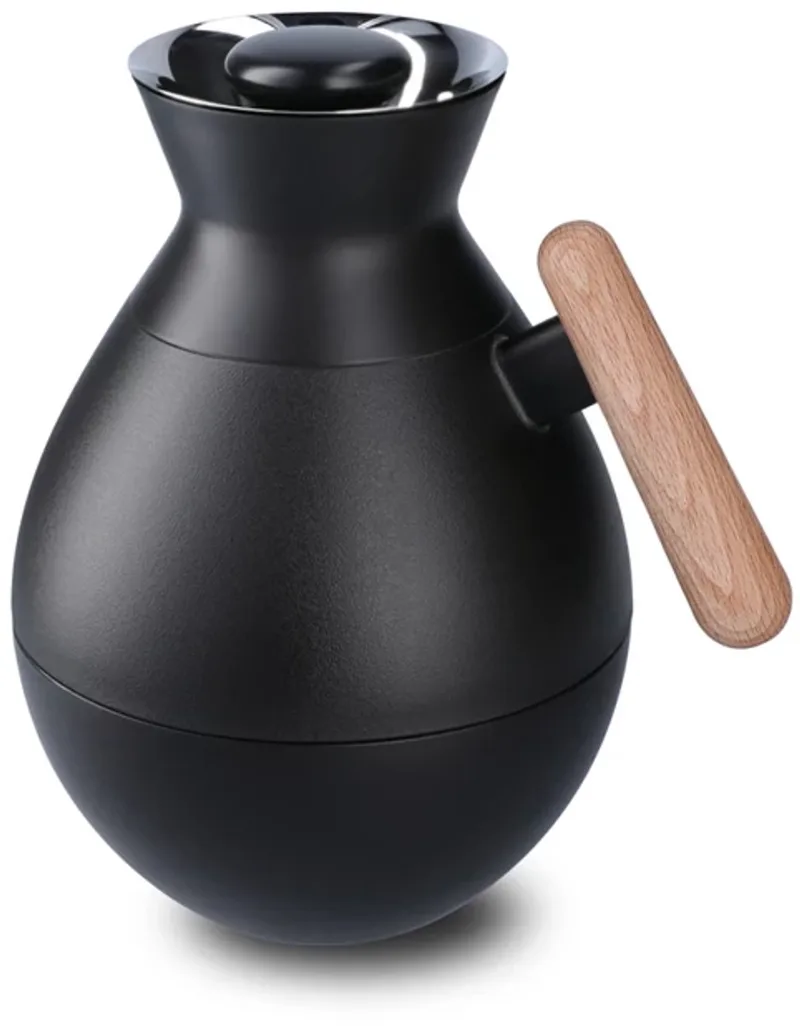 Kitchen thermos rond 1L / hout by Rosendahl in Zwart – product photo
