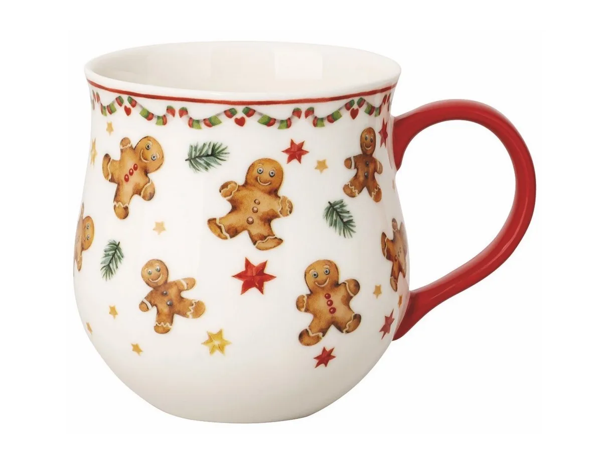 Becher Christmas Mug Lebkuchenmann Becher mit Henkel 0,45l, Porzellan de Rosenthal en Blanc – photo du produit