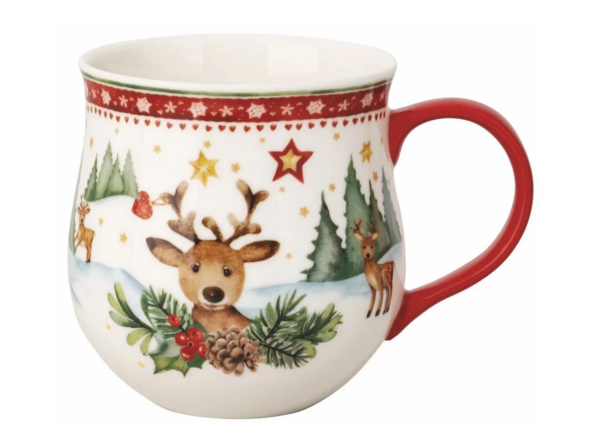 Becher Christmas Mug Rentier Becher mit Henkel 0,45l, Porzellan de Rosenthal en Blanc – photo du produit