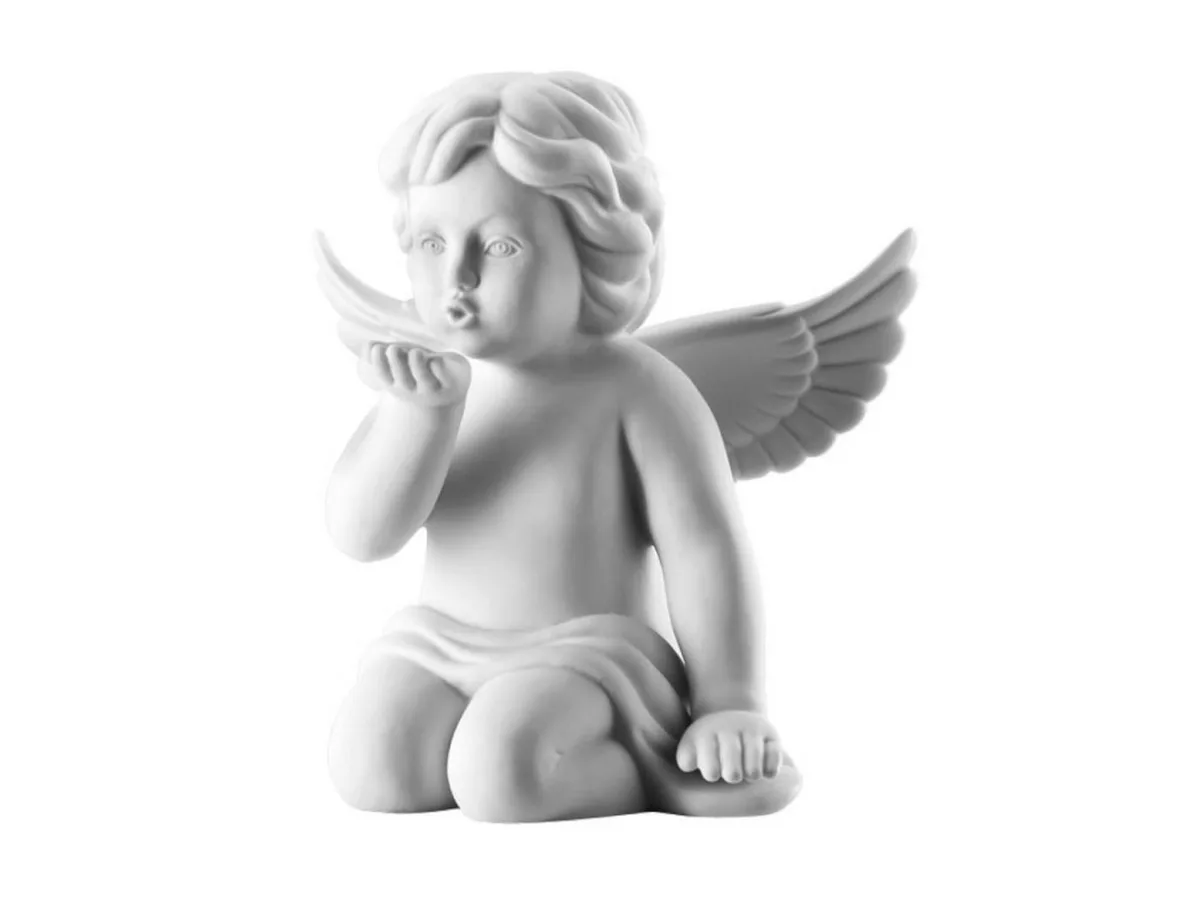Dekofigur Engel groß Weiss matt Engel Handkuss 14 cm, Figuren de Rosenthal en Multicolore, Blanc – photo du produit
