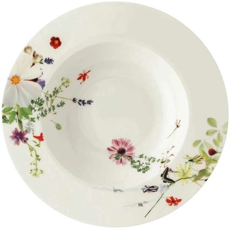 Diepe Borden 23cm - Lente Tuin Collectie van Rosenthal in Wit, Veelkleurig – productfoto