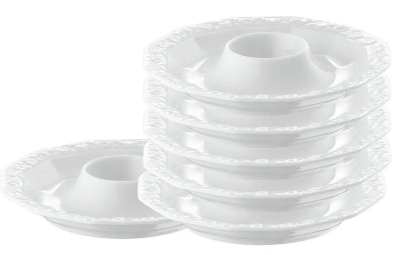 Geschirr-Set Maria Weiss Eierbecher mit Ablage Set6, Porzellan van Rosenthal in Weiß – productfoto